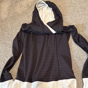 Lululemon Athletica Black and White Striped Hoodie